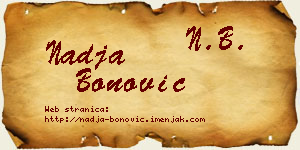 Nadja Bonović vizit kartica